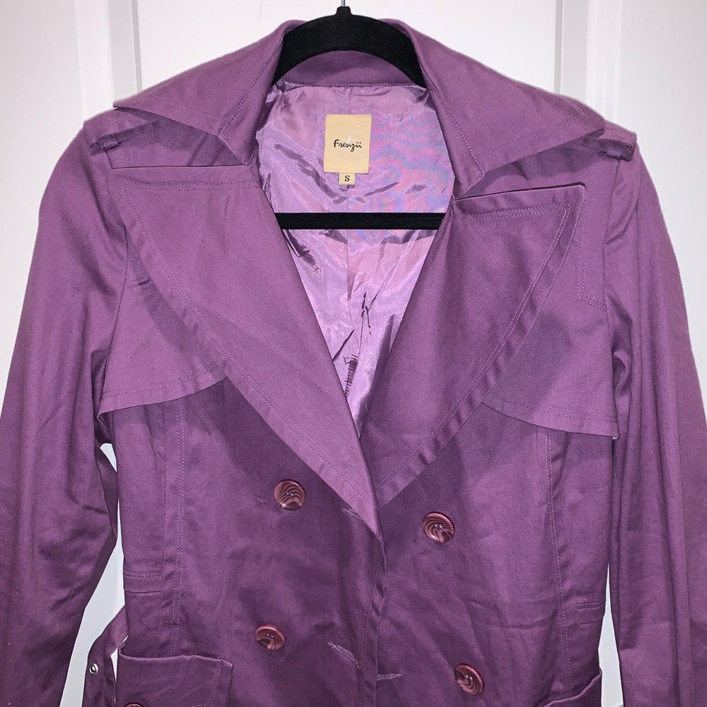Purple trench coat. - Picture 2 of 8